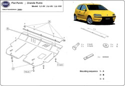 Unterfahrschutz Motorschutz FIAT PUNTO Van (199_) all - Stahl
