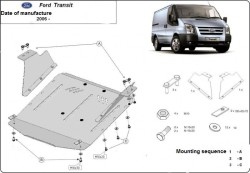 Unterfahrschutz Motorschutz FORD TRANSIT VII (TT9) Flatbed - Stahl