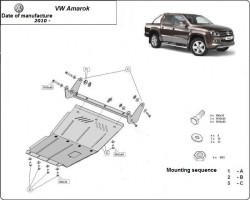 Unterfahrschutz Motorschutz VOLKSWAGEN AMAROK Platform/Chassis (S1B, S6B, S7B) - Stahl