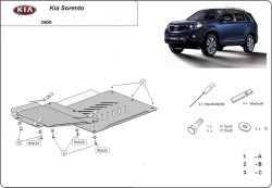 Schutz für Differential und Schaltgetriebeschutz KIA SORENTO I SUV - Blech