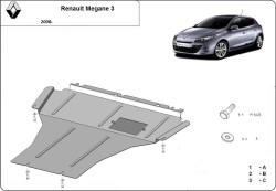Unterfahrschutz Motorschutz RENAULT MEGANE III Hatchback Van (BZ_) - Stahl