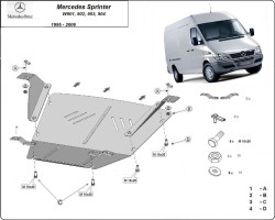 Unterfahrschutz Motorschutz MERCEDES-BENZ SPRINTER 2-T Flatbed (901, 902) all - Stahl