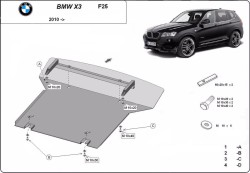 Unterfahrschutz BMW X3 (F25) - Blech