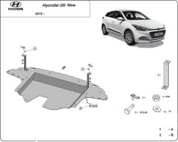 Unterfahrschutz Motorschutz HYUNDAI i20 Hatchback Van (GB, IB) - Stahl
