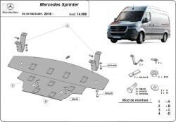 Unterfahrschutz Motorschutz MERCEDES-BENZ SPRINTER 5-t Platform/Chassis (907) - Stahl